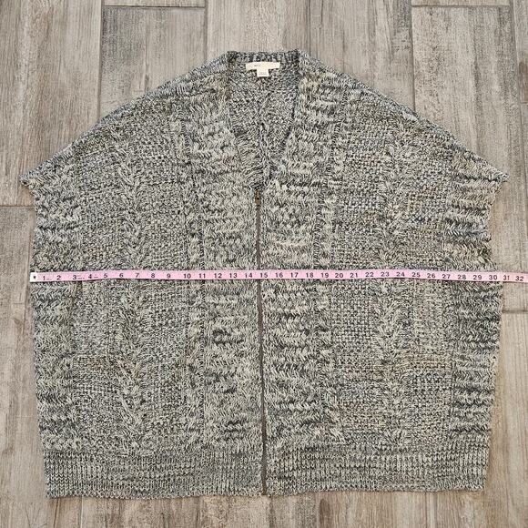Moth Anthropologie Cardigan Womens One Size Sleeveless Zip Front Chunky Knit - Picture 4 of 13